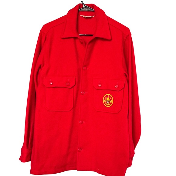 Boy Scouts of America Other - Vintage Boy Scouts of America BSA Red Wool Blend Jacket Shirt Size 40 Patch